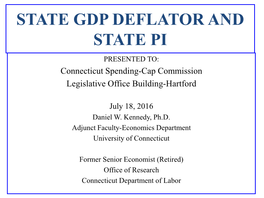 Daniel Kennedy State GDP Deflator and State Personal Income