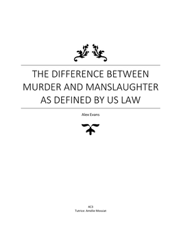 The Difference Between Murder and Manslaughter As Defined by Us Law