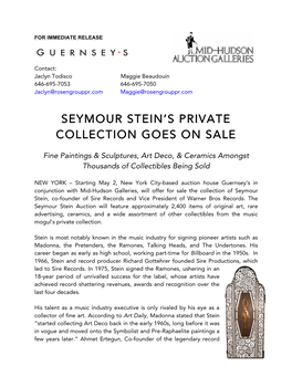 Seymour Stein's Private Collection Goes on Sale