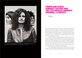 Power and Space: Feminist Culture and the Los Angeles Woman’S Building, a Context