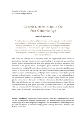 Genetic Determinism in the Post-Genomic Age