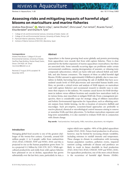 Assessing Risks and Mitigating Impacts of Harmful Algal Blooms on Mariculture and Marine Fisheries