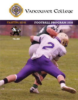 FOOTBALL PROGRAM 2016 88Th SEASON OF