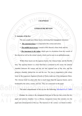 CHAPTER II LITERATURE REVIEW 1. Anatomy of the Eye the Eye