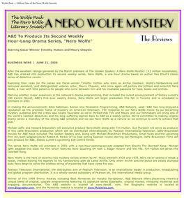 Wolfe Pack -- Official Site of the Nero Wolfe Society