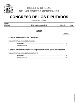 Boletín Oficial De Las Cortes Generales Congreso De Los Diputados Xiii Legislatura