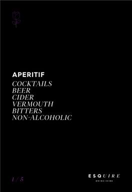 Aperitif Cocktails Beer Cider Vermouth Bitters Non-Alcoholic