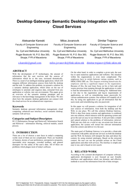 Desktop Gateway: Semantic Desktop Integration with Cloud Services