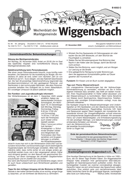 Wochenblatt Der Marktgemeinde Wiggensbach