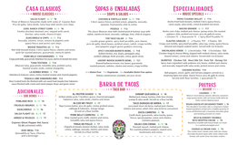 Casa Clasicos Sopas & Ensaladas Especialidades Barra De Tacos