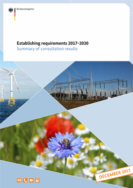 Establishing Requirements 2017-2030 Summary of Consultation Results