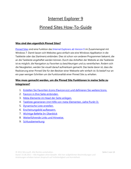 Internet Explorer 9 Pinned Sites How-To-Guide