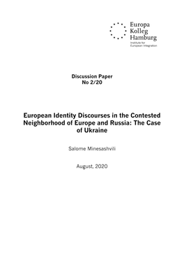 European Identity Discourses in the Contested Neighborhood of Europe