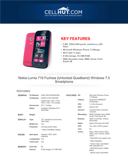 Nokia Lumia 710 Fuchsia (Unlocked Quadband) Windows 7.5 Smartphone