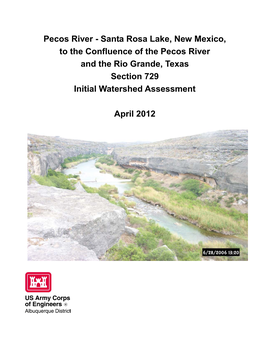 Pecos River - Santa Rosa Lake, New Mexico, to the Confluence of the Pecos River and the Rio Grande, Texas Section 729 Initial Watershed Assessment