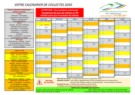 Votre Calendrier De Collectes 2020