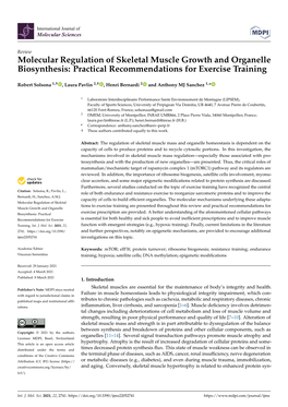 Molecular Regulation of Skeletal Muscle Growth and Organelle Biosynthesis: Practical Recommendations for Exercise Training