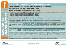 Dal 11 Settembre Al 16 Novembre 2020