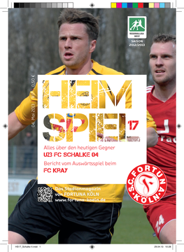 HS17 Schalke II.Indd 1 29.04.13 10:28 Für Fans Von Großem Genuss!