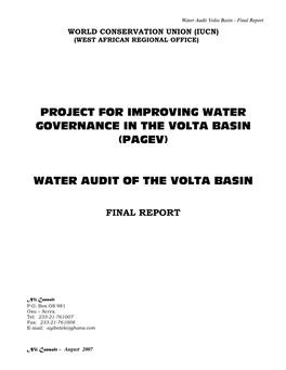 Water Audit of the Volta Basin