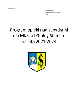 Program Opieki Nad Zabytkami Dla Miasta I Gminy Strzelin Na Lata 2021-2024