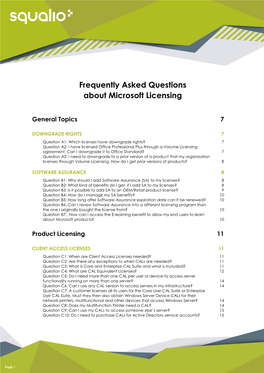 Frequently Asked Questions About Microsoft Licensing