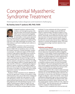 Congenital Myasthenic Syndrome Treatment Heterogeneity Makes Diagnosis and Treatment Challenging
