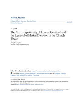 The Marian Spirituality of 'Lumen Gentium'
