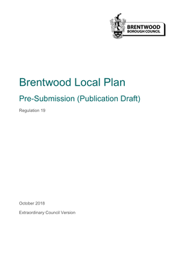 Pre-Submission Brentwood Local Plan (Regulation 19), October 2018