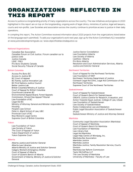 Organizations Reflected in This Report Access to Justice Is a Longstanding Priority of Many Organizations Across the Country