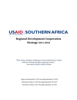 Southern Africa Regional Development Cooperation Strategy 0 Executive Summary