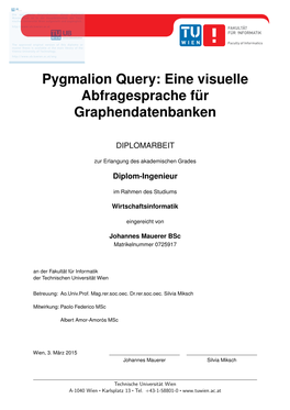 Pygmalion Query: Eine Visuelle Abfragesprache Für Graphendatenbanken