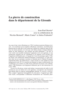 La Pierre De Construction Dans Le Département De La Gironde