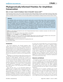 Phylogenetically-Informed Priorities for Amphibian Conservation