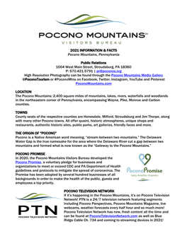 Pocono Mountains Information & Story Ideas