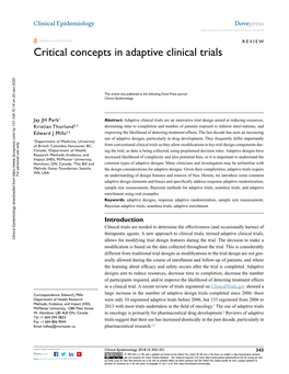 Critical Concepts in Adaptive Clinical Trials