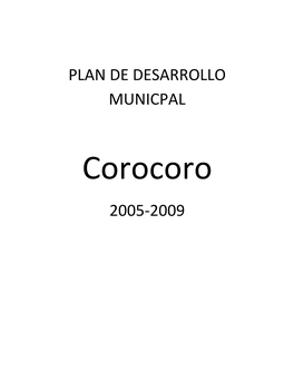 Plan De Desarrollo Municpal 2005-2009