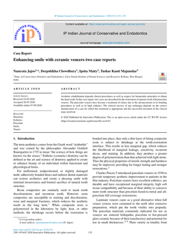 Enhancing Smile with Ceramic Veneers Two Case Reports