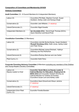 App a Committee Membership 2019