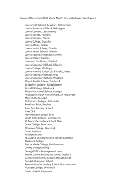 Schools List 2015
