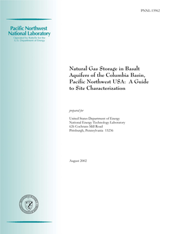 Natural Gas Storage in Basalt Aquifers of the Columbia Basin, Pacific Northwest USA: a Guide to Site Characterization