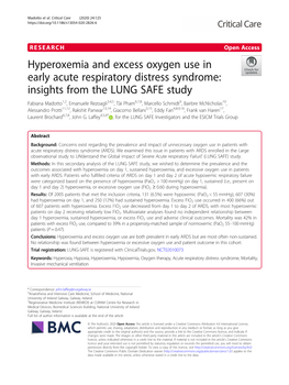 Hyperoxemia and Excess Oxygen Use in Early Acute Respiratory Distress