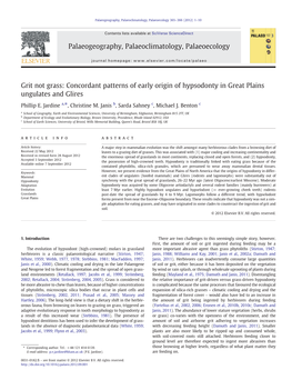 Grit Not Grass: Concordant Patterns of Early Origin of Hypsodonty in Great Plains Ungulates and Glires