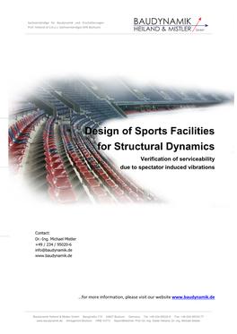 Sports Facilities for Structural Dynamics Verification of Serviceability Due to Spectator Induced Vibrations