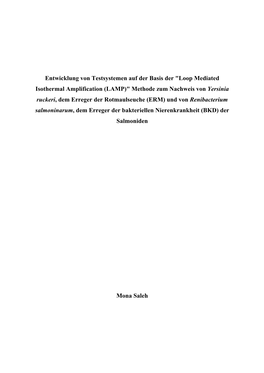 Loop Mediated Isothermal Amplification