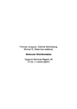 Dagstuhl-Seminar-Report; 46 07.09.-11.09.92 (9237)