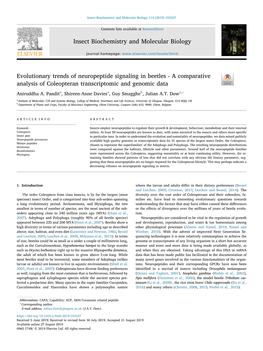 A Comparative Analysis of Coleopteran Transcriptomic and Genomic Data T