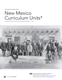 New Mexico Curriculum Units* * Download Other Enduring Community Units (Accessed September 3, 2009)