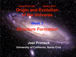 Origin and Evolution of the Universe Structure Formation