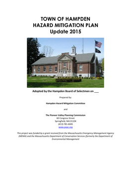 TOWN of HAMPDEN HAZARD MITIGATION PLAN Update 2015